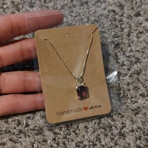 Gold Plated Emerald Cut Amethyst Pendant
